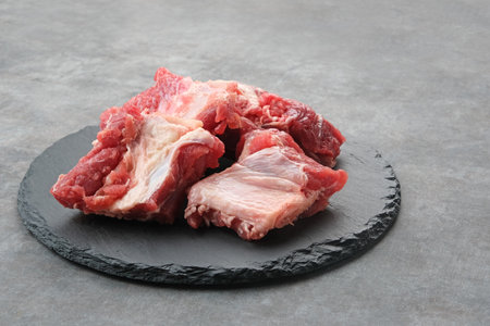Raw beef ribs (daging iga sapi), food preparation.の写真素材