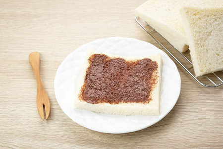 Sliced Loaf White Bread with Chocolate for breakfast