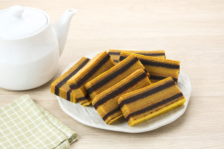 Lapis Legit, Spekuk or Spekkoek, delicious Indonesian cakeの写真素材