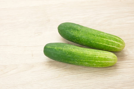 Fresh and healthy organic cucumbersの写真素材