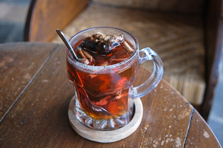 Wedang Uwuh, herbal drink from spices, Indonesian traditional drinkの写真素材