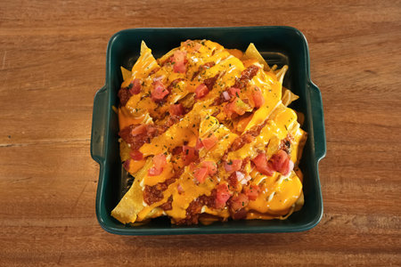 Mexicana Nachos with cheese sauceの写真素材