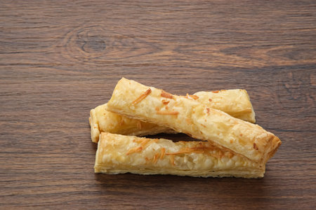 Cheese Stick Pastry on the tableの写真素材