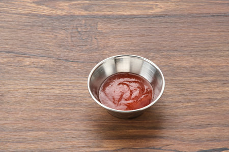 Tomato sauce (saus tomat) in a bowl, copy spaceの写真素材