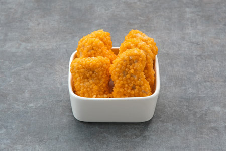 Fried chicken nuggets on white plateの写真素材