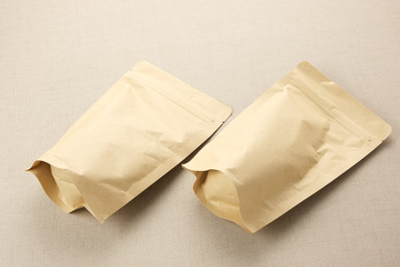 Pouch bag with ziplock for food storageの写真素材