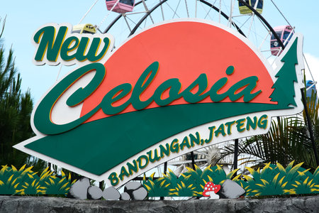 Semarang, Indonesia - July 07th 2024 : Celosia Bandungan, tourist area with flowers garden and entertaint parkのeditorial素材