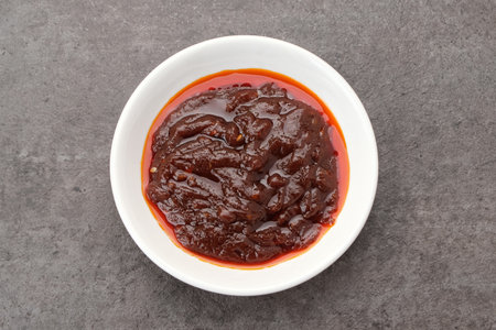 Gochujang, fermented spicy sauce made by mixing coarse rice with powdered soybean paste and red chili. Korean Foodの写真素材
