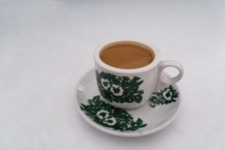 A cup of coffee. Kopitiam, traditional coffeeshop popular in Malaysia