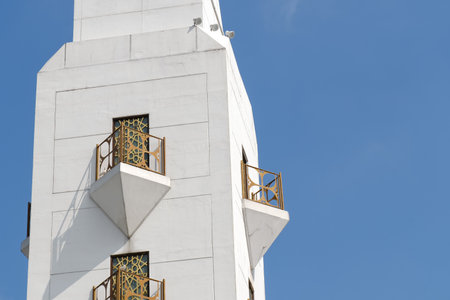 Beautiful architecture of the mosque tower in the morning.の写真素材