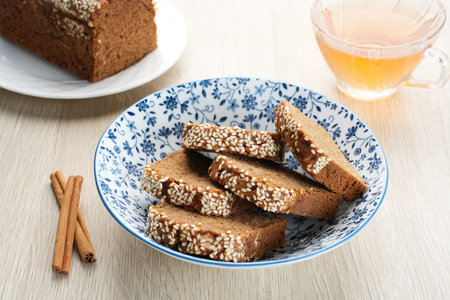 Roti Gambang or Ganjel Rel, Indonesian traditional snack with sesame seeds, flavoured with cinnamon...