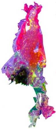 Dried pigment acrylic color blocks. Multicolored abstract art background.の写真素材