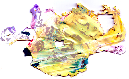 Dried pigment acrylic color blocks. Multicolored abstract art background.の写真素材