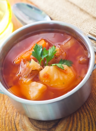 Delicious veal stew soup with meat and vegetablesの写真素材