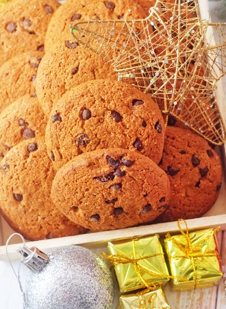 Cookies for christmas and christmas decorationの写真素材
