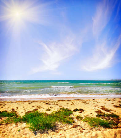 Sea in Crimea, sea and blue  skyの写真素材