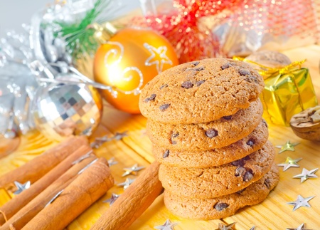 cookies and christmas decorationの写真素材