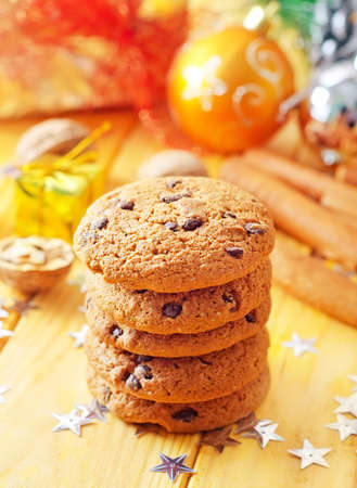 cookies and christmas decorationの写真素材
