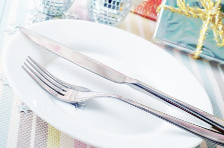 place setting for christmas with star