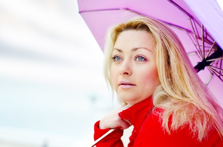 woman with umbrellaの写真素材
