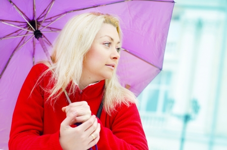 woman with umbrellaの写真素材