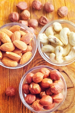 cashew, almond and hazelnutsの写真素材