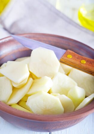 raw potatoの写真素材