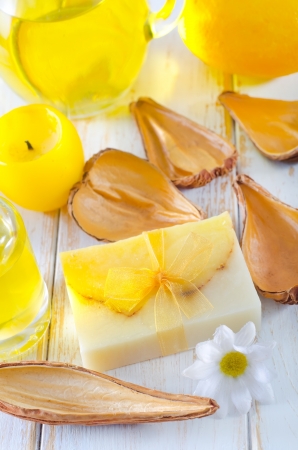 soap and aroma oilの写真素材