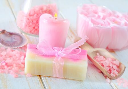 sea salt and soapの写真素材