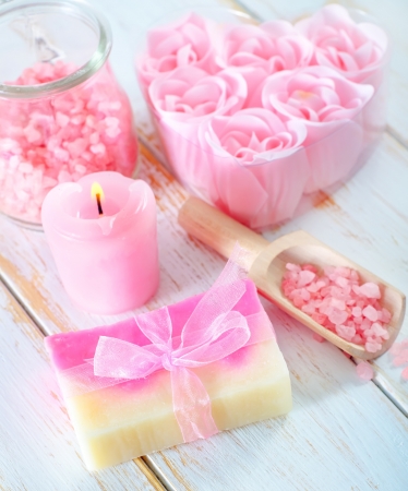 sea salt and soapの写真素材