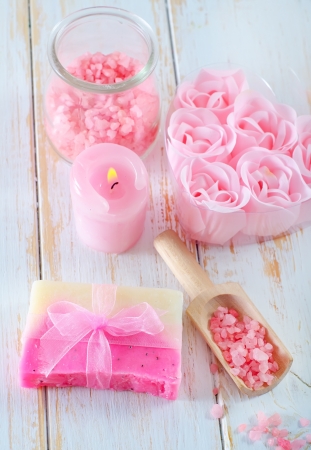 sea salt and soapの写真素材