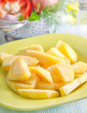 raw potatoの写真素材