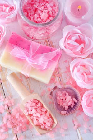 sea salt and soapの写真素材