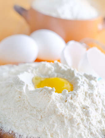 flour and eggの写真素材