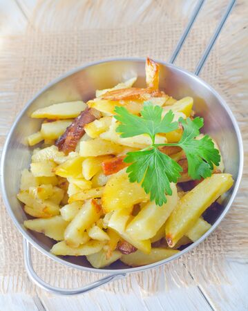 fried potatoの写真素材