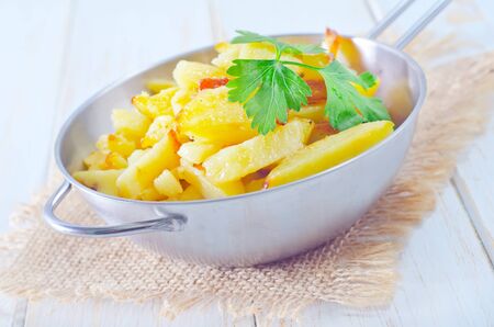 fried potatoの写真素材