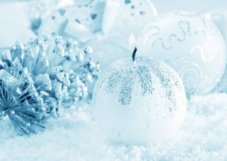 candle and other christmas decorationの写真素材