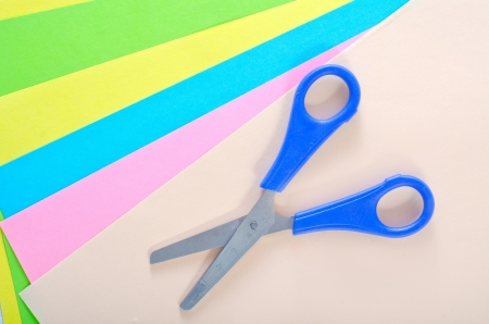 scissors and color paperの写真素材