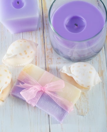 soap and candleの写真素材