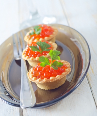 tartalets with caviarの写真素材