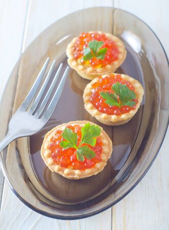 tartalets with caviarの写真素材
