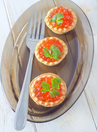 tartalets with caviarの写真素材