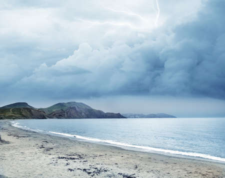 Storm on the seaの写真素材