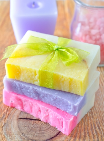 soap and saltの写真素材