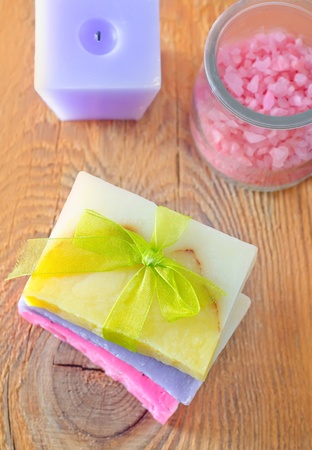 soap and saltの写真素材