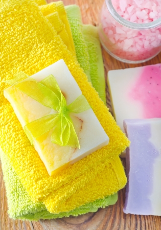 soap and saltの写真素材