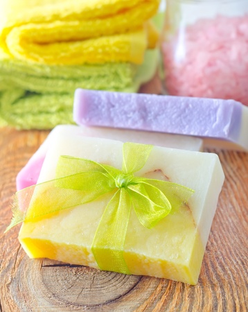 soap and saltの写真素材