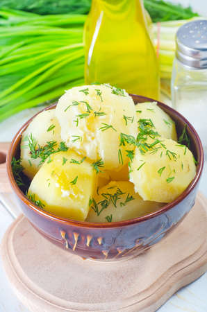 boiled potatoの写真素材