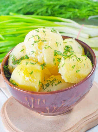 boiled potatoの写真素材
