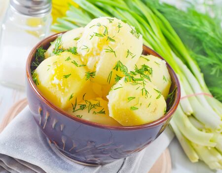 boiled potatoの写真素材